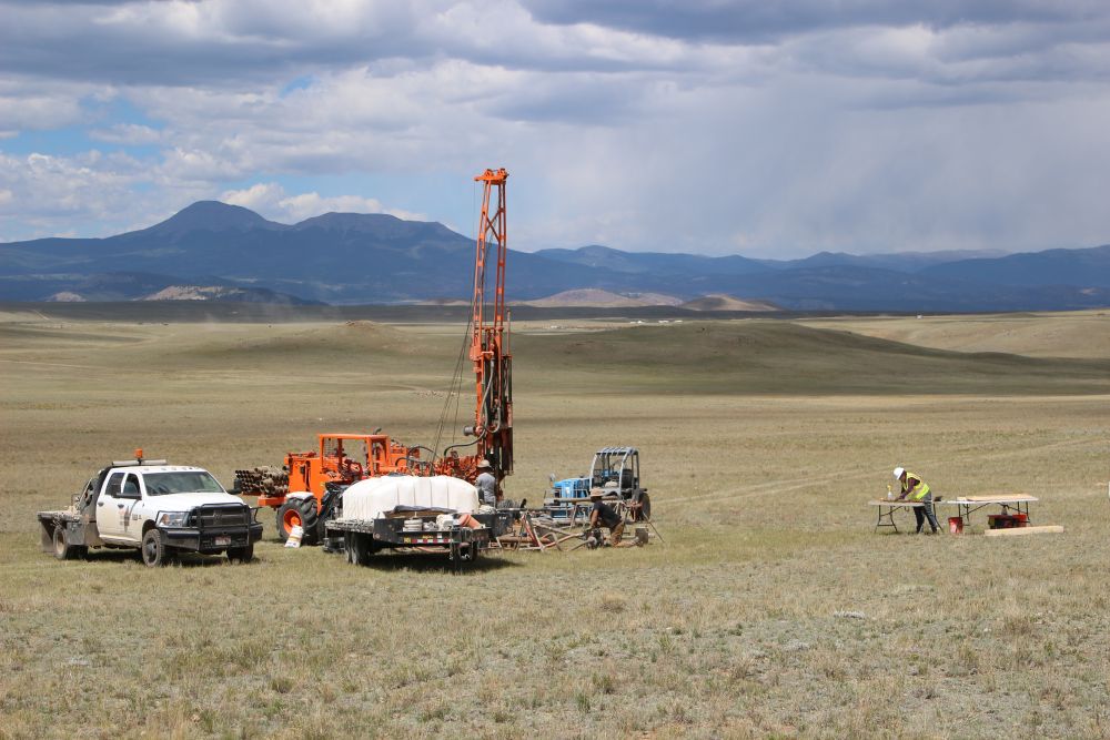 Geotechnical drilling rig at the proposed Wild Horse Reservoir site