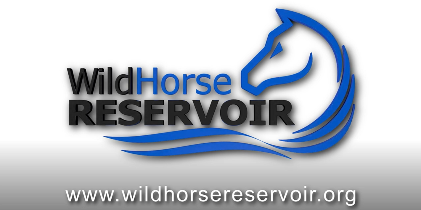 WHR Video Screenshot Wild Horse Reservoir logo and website screenshot from video