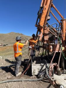 Drill rig conducting geotechnical testing in May 2025.